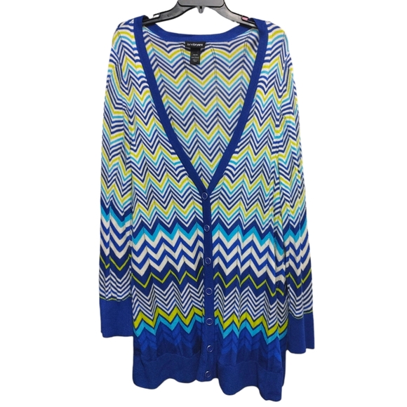 Lane Bryant Blue Green Knit Button Front Cardigan Sweater Women Plus Size 22/24 - Picture 9 of 9